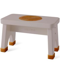 Taburete para niños de madera de caucho natural Hevea (Gris