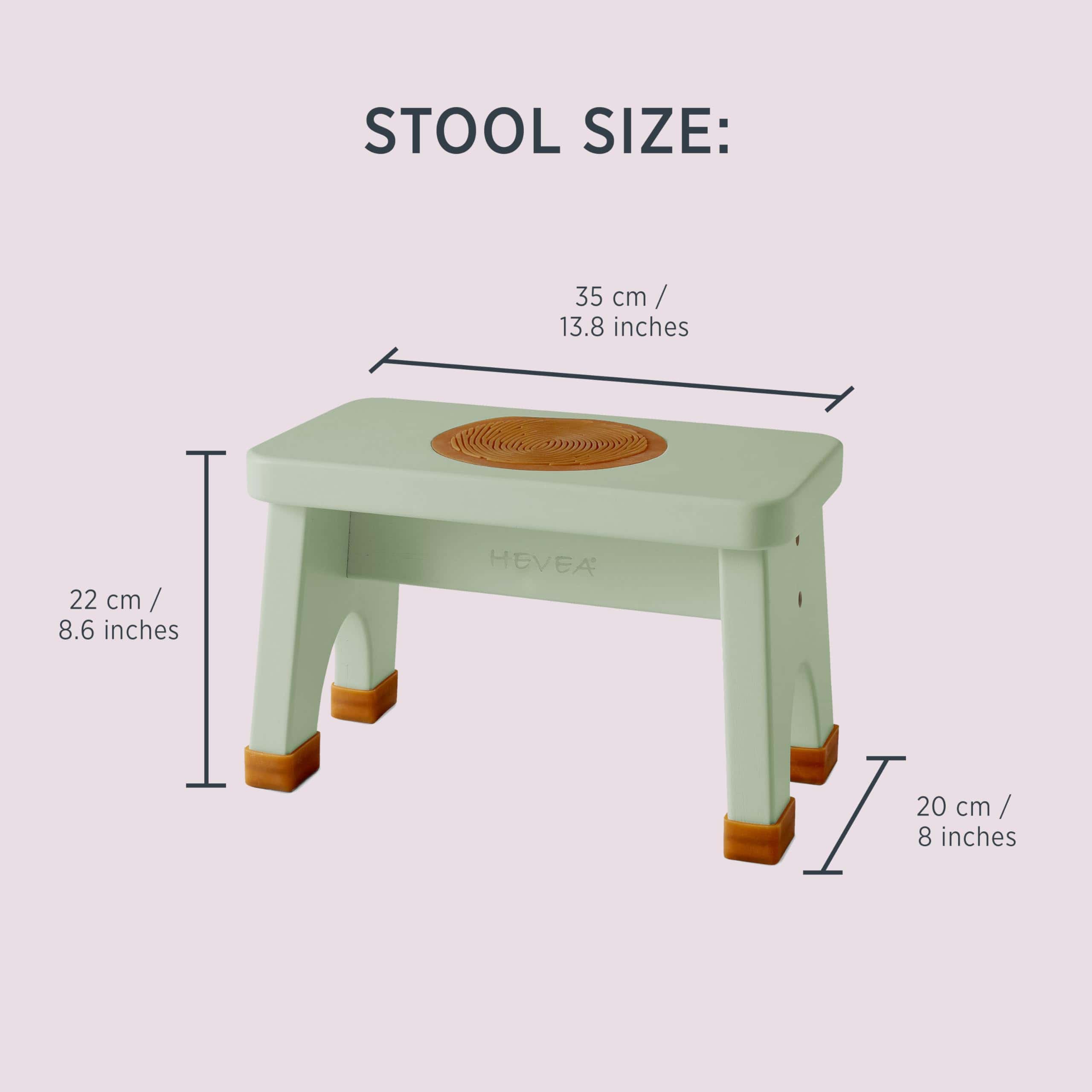 Taburete para niños de madera de caucho natural Hevea (Gris - Imagen 8
