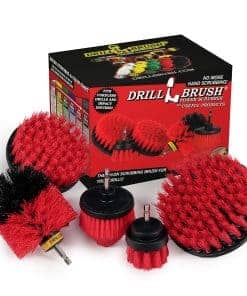 Set de Cepillos de Limpieza de Nylon Rígido Rojo Drillbrush