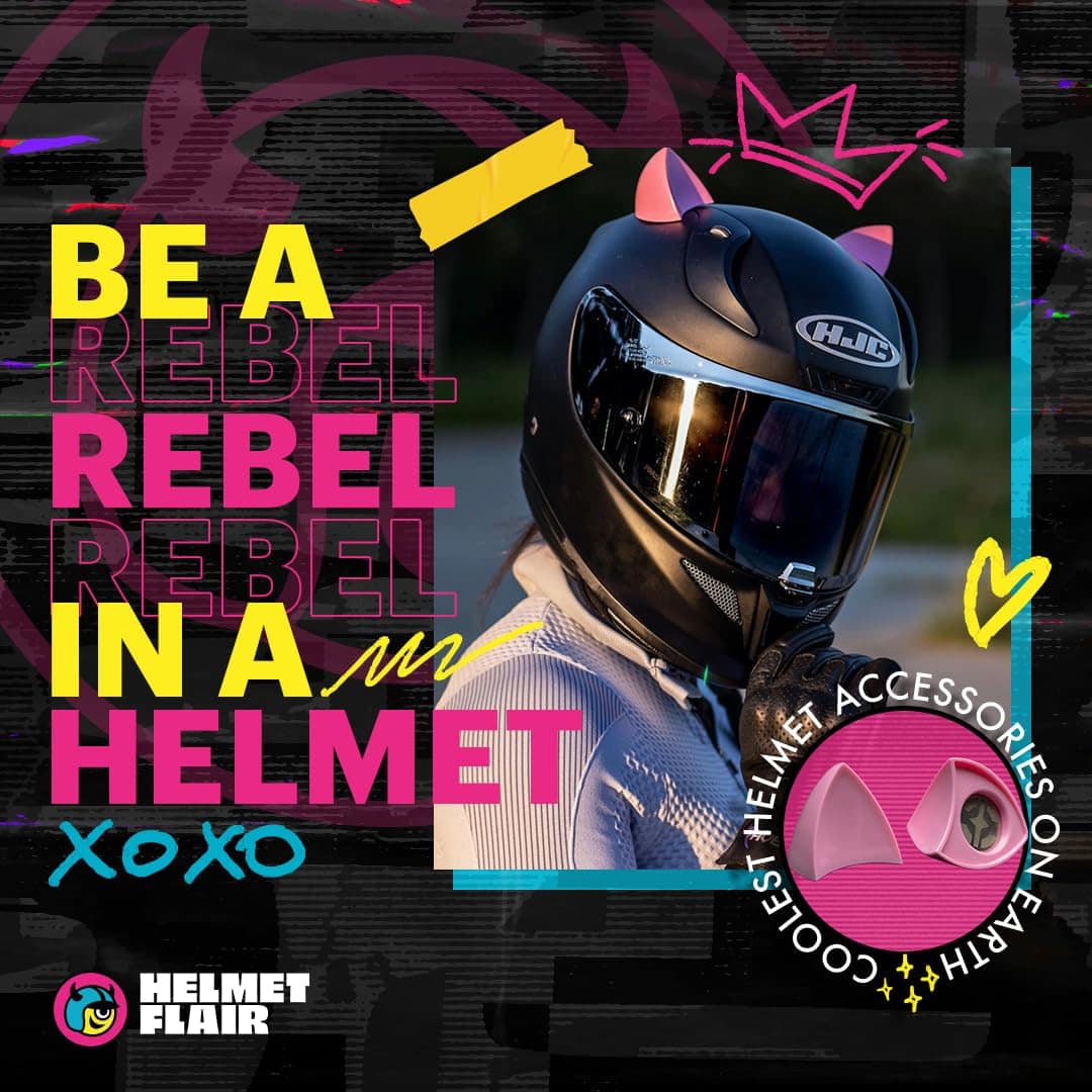 Casco Flair MagNeatOhz Orejas de Gato Rosas para Casco | - Imagen 3