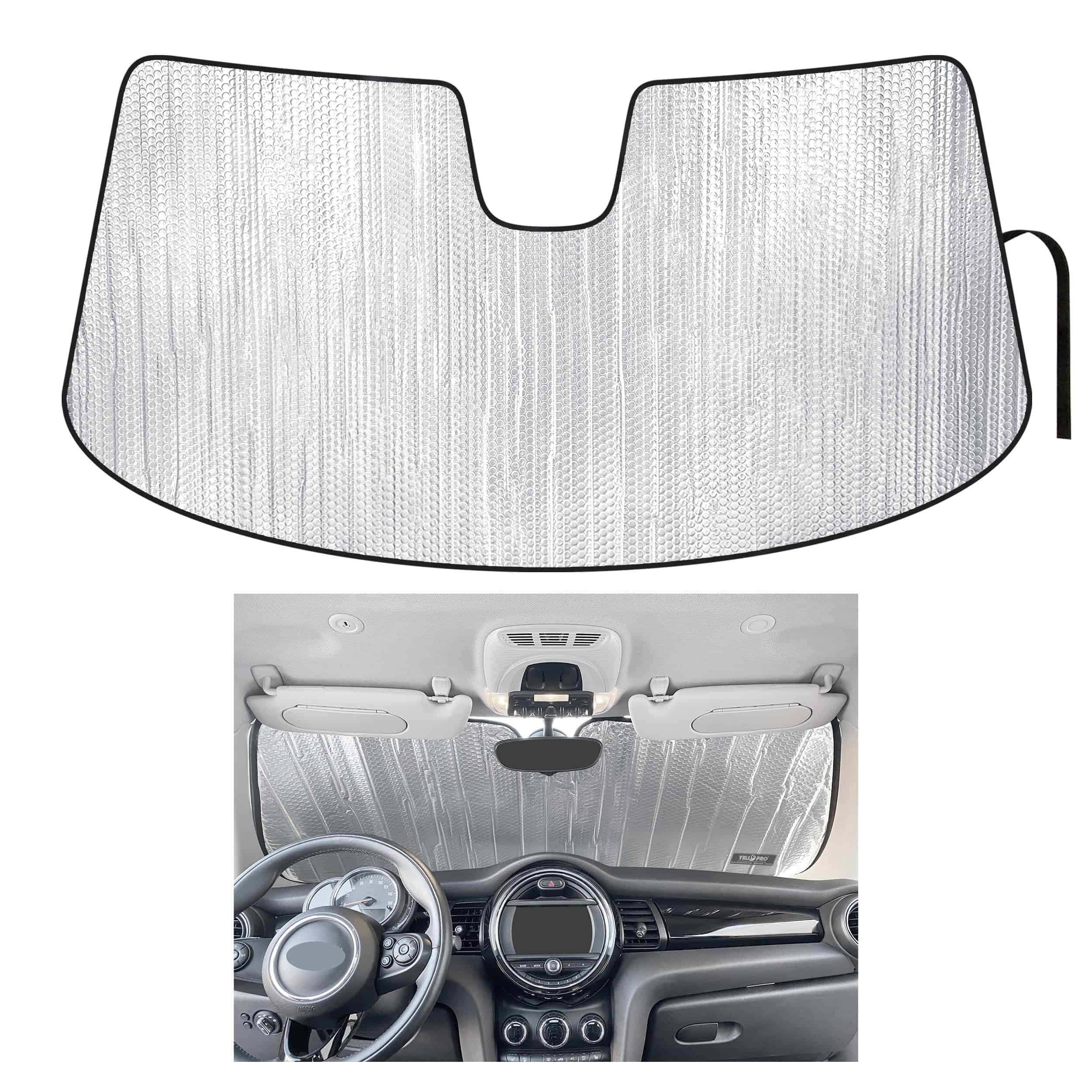 YelloPro Protector solar del parabrisas -Negro, Plata