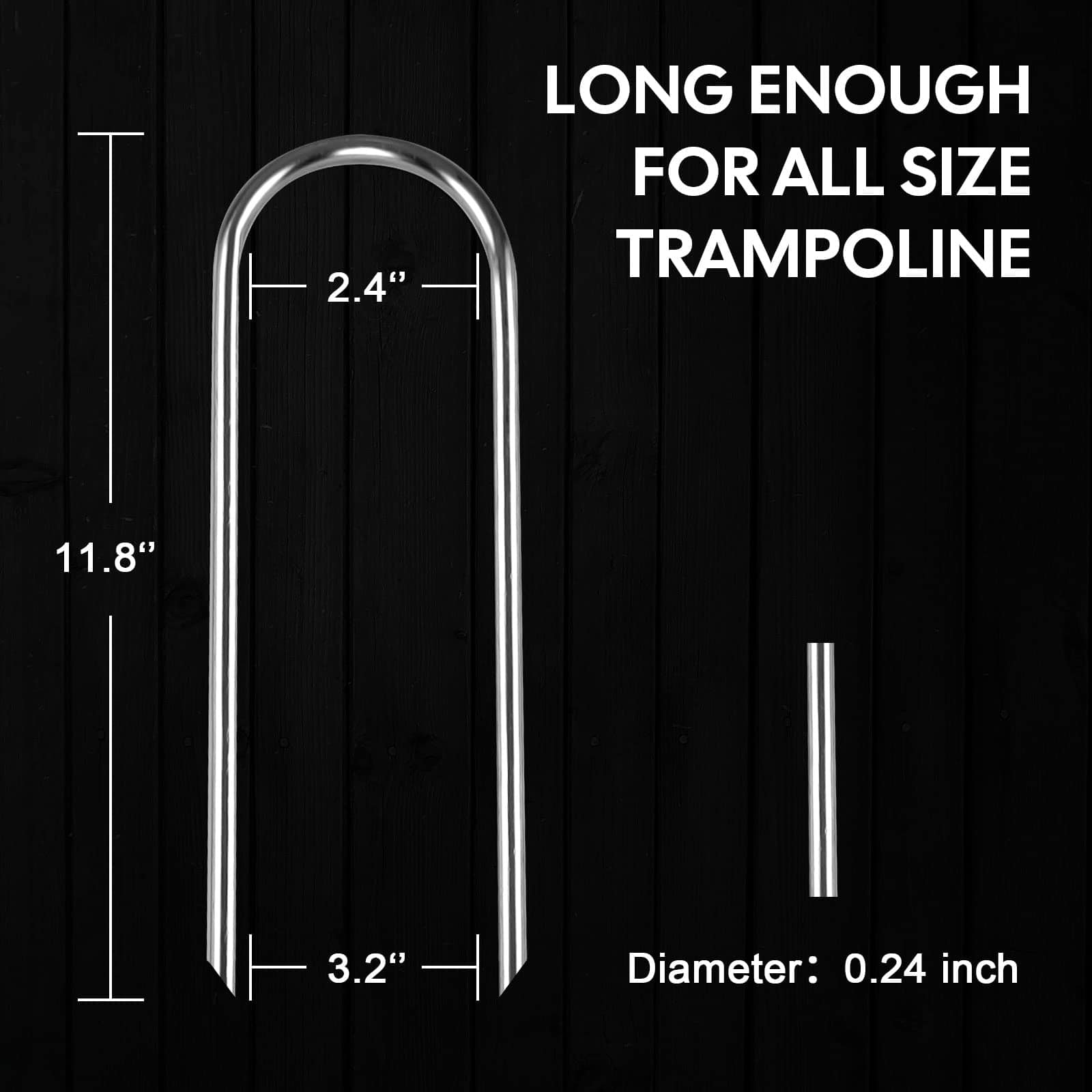 Estacas para Trampolines de Viento Pesado en forma de U con - Imagen 4