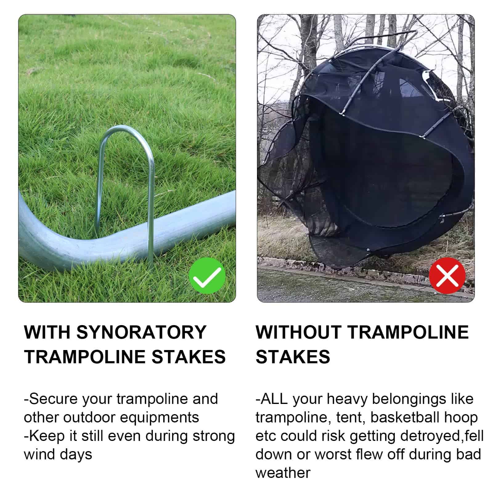 Estacas para Trampolines de Viento Pesado en forma de U con - Imagen 3