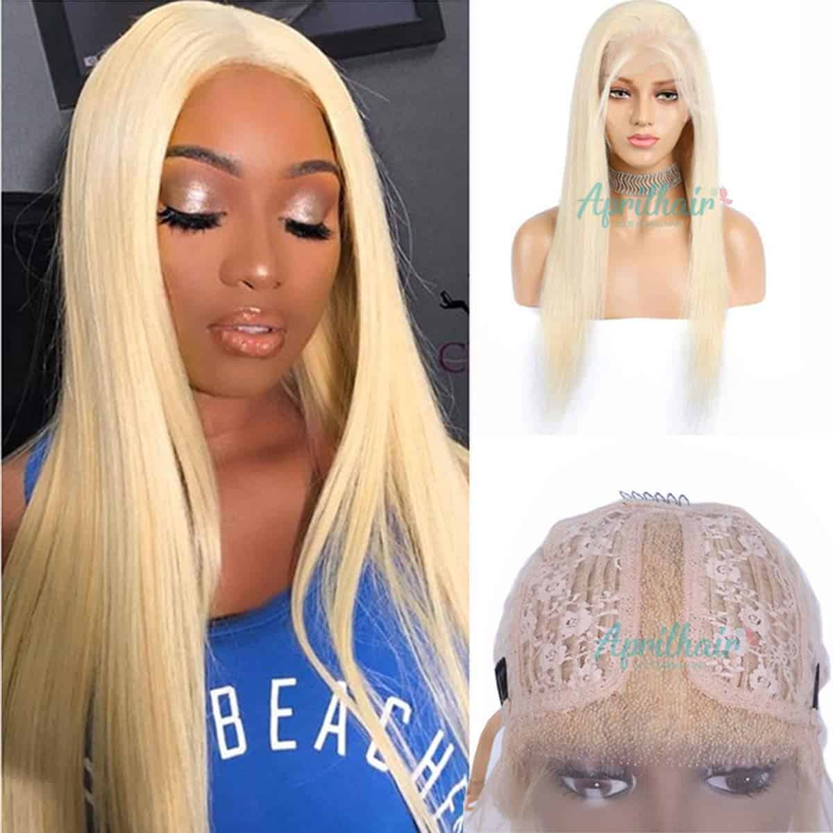 Pelucas de Encaje de T Parte Rubia #613 de Pelo Humano