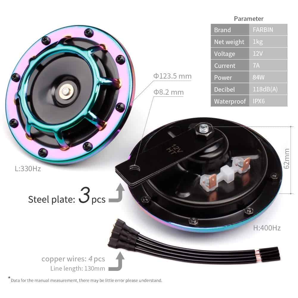 Bocina de Coche FARBIN 12v Fuerte Bocinas para Motocicletas - Imagen 3