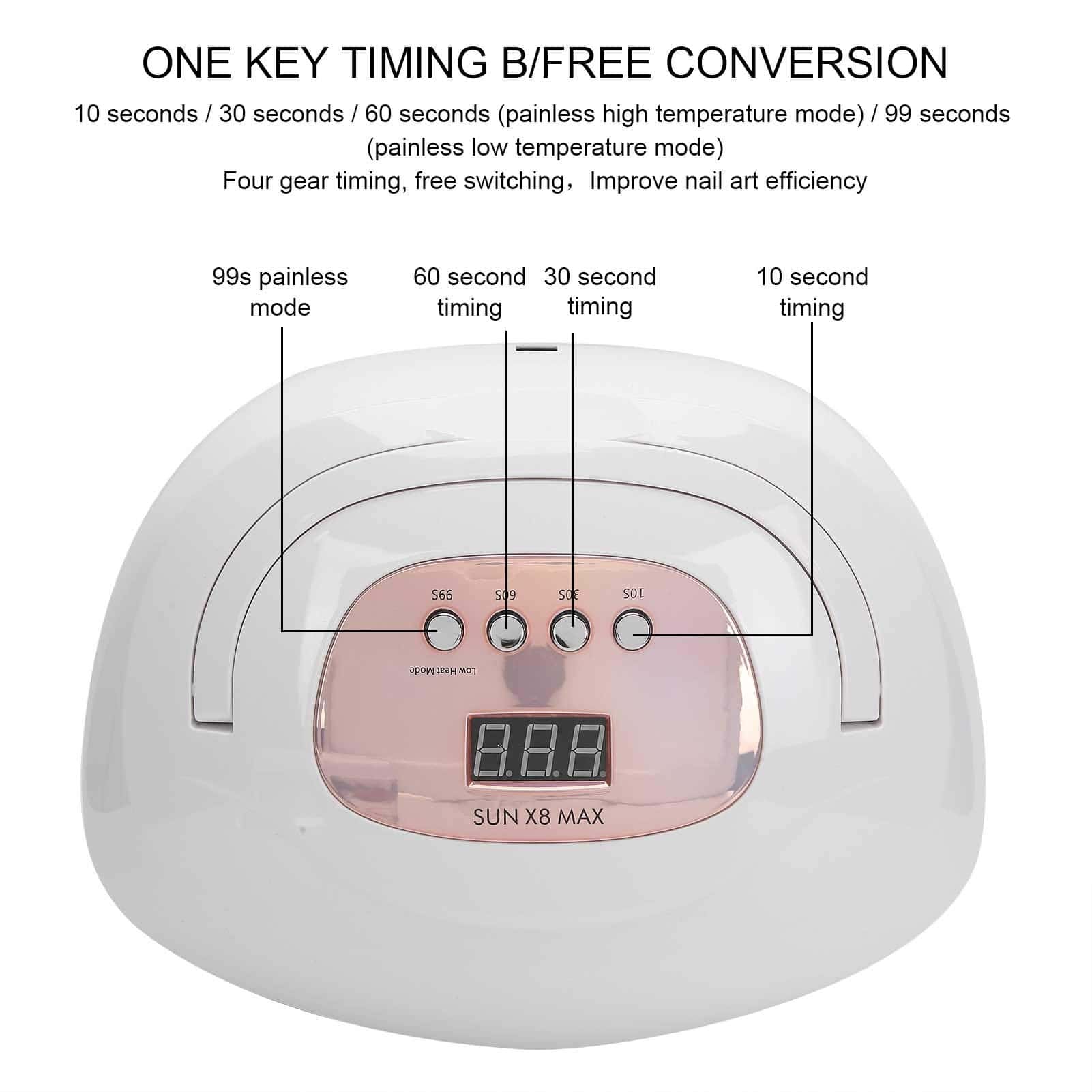 Secador de uñas de 150W, lámpara secadora de uñas LED, - Imagen 8