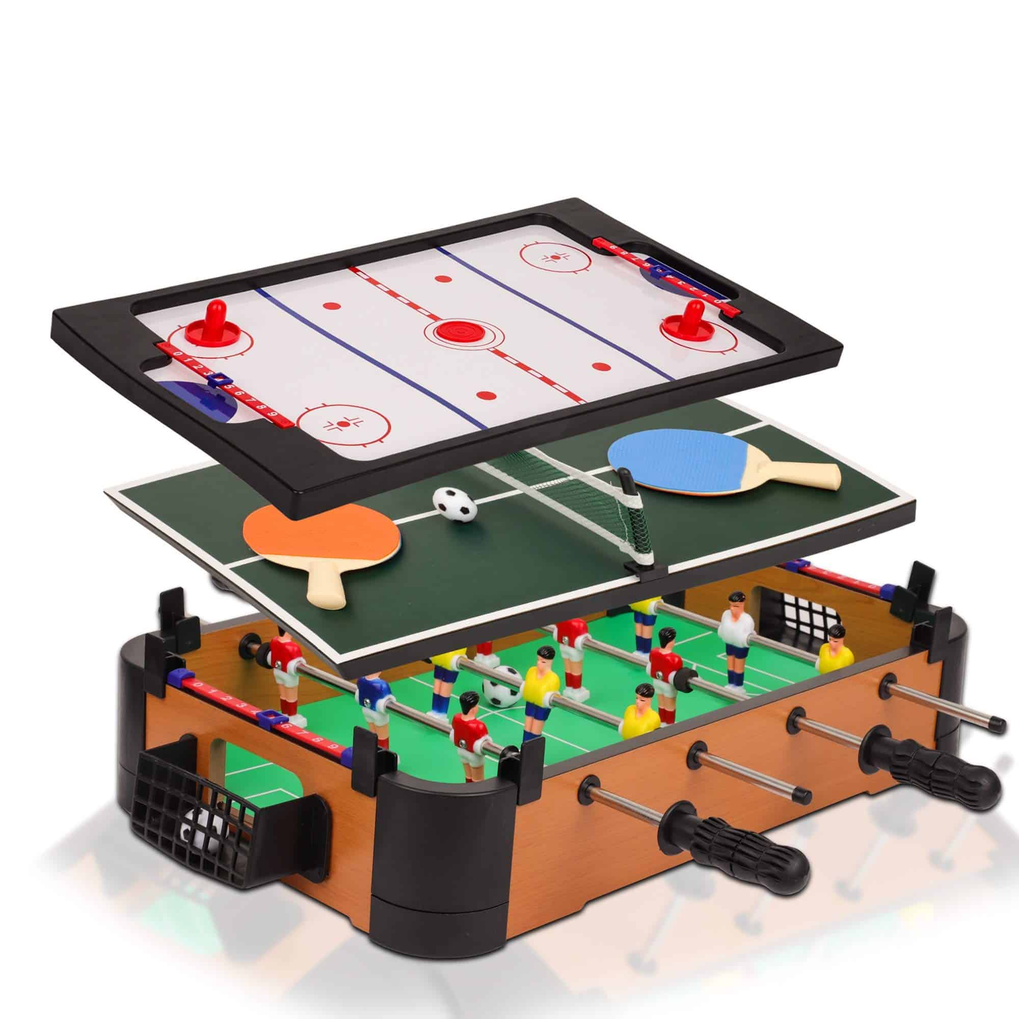 Juego de Mesa 3 en 1 Point Games, Futbolito, Air Hockey,