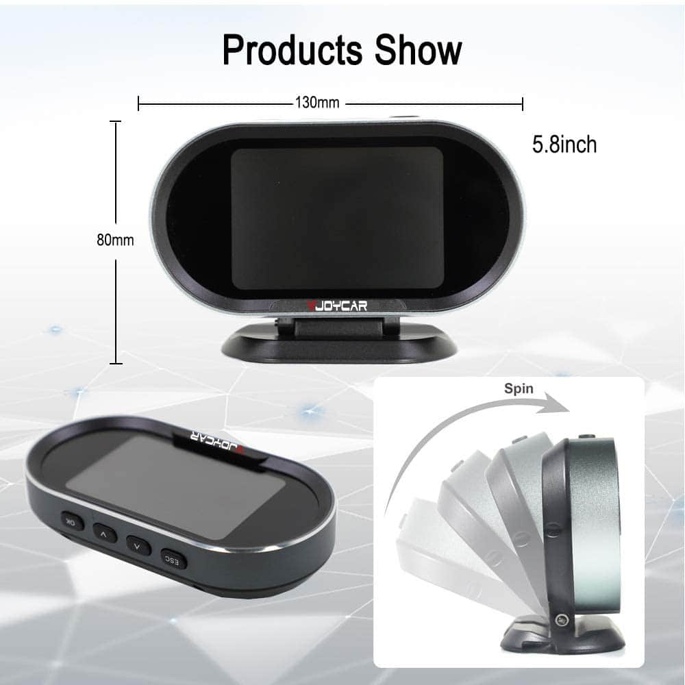 VJOYCAR V70 OBD2 Gauge Cluster HUD Heads Up Display, - Imagen 7