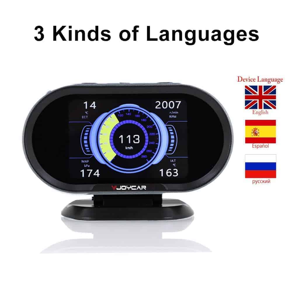 VJOYCAR V70 OBD2 Gauge Cluster HUD Heads Up Display, - Imagen 8