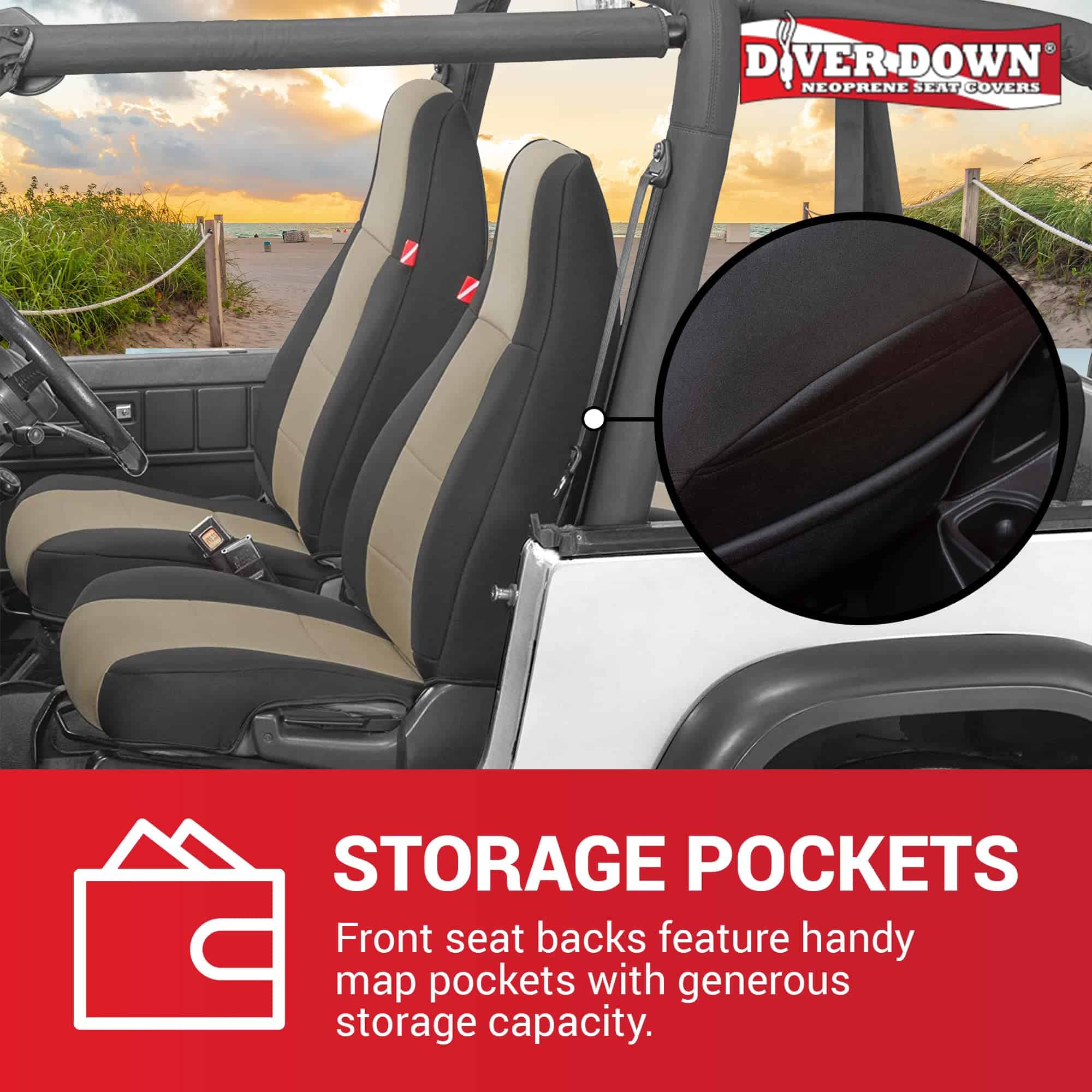 Conjunto de fundas de asiento de neopreno -Amarillo - Imagen 5