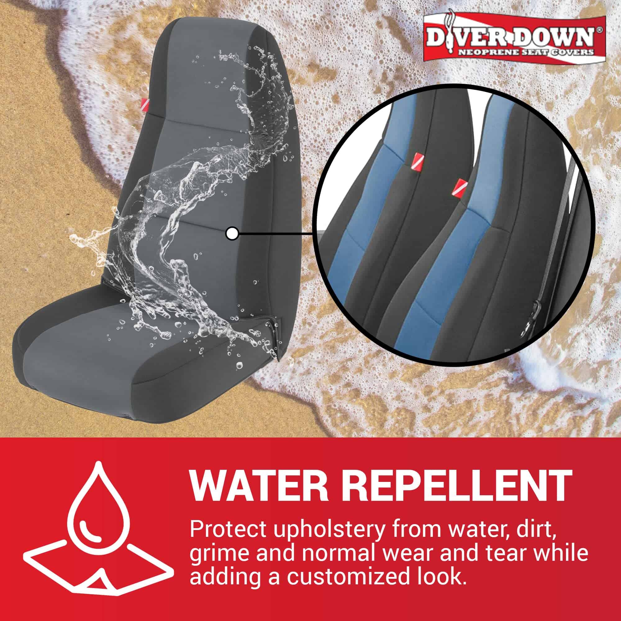 Conjunto de fundas de asiento de neopreno -Amarillo - Imagen 4