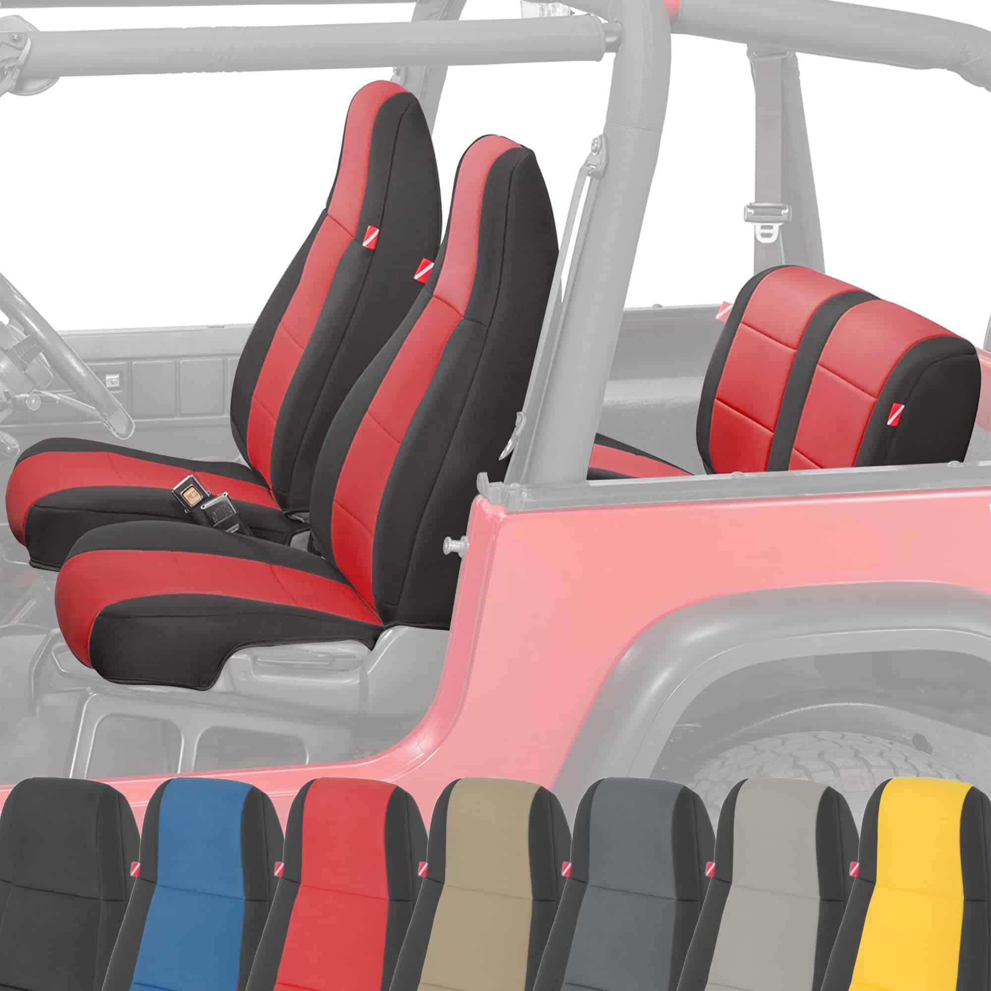 Conjunto de Fundas de Asiento de Neopreno -Rojo