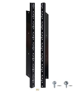 Sound Town 2-pack 8U Steel Rack Rails, con Acabado en Negro