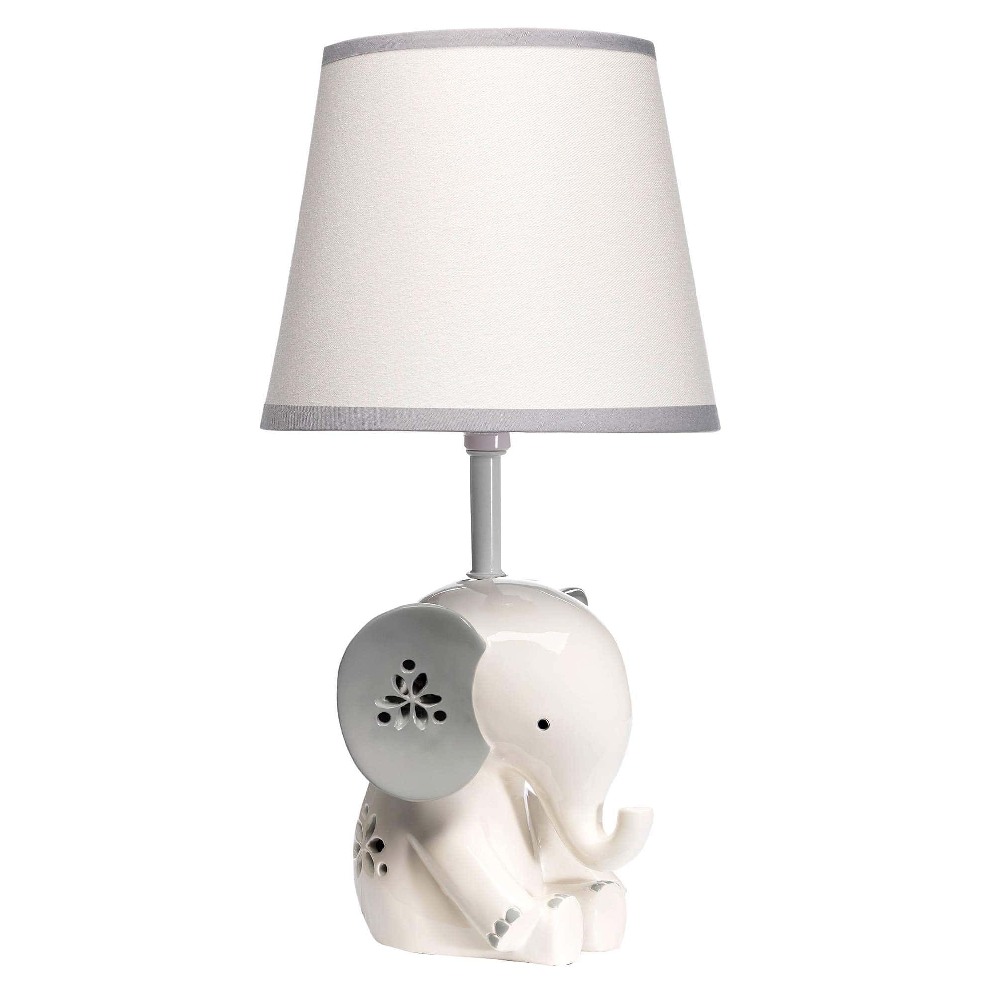 Lámpara de guardería elefante blanco/gris Happy Jungle de