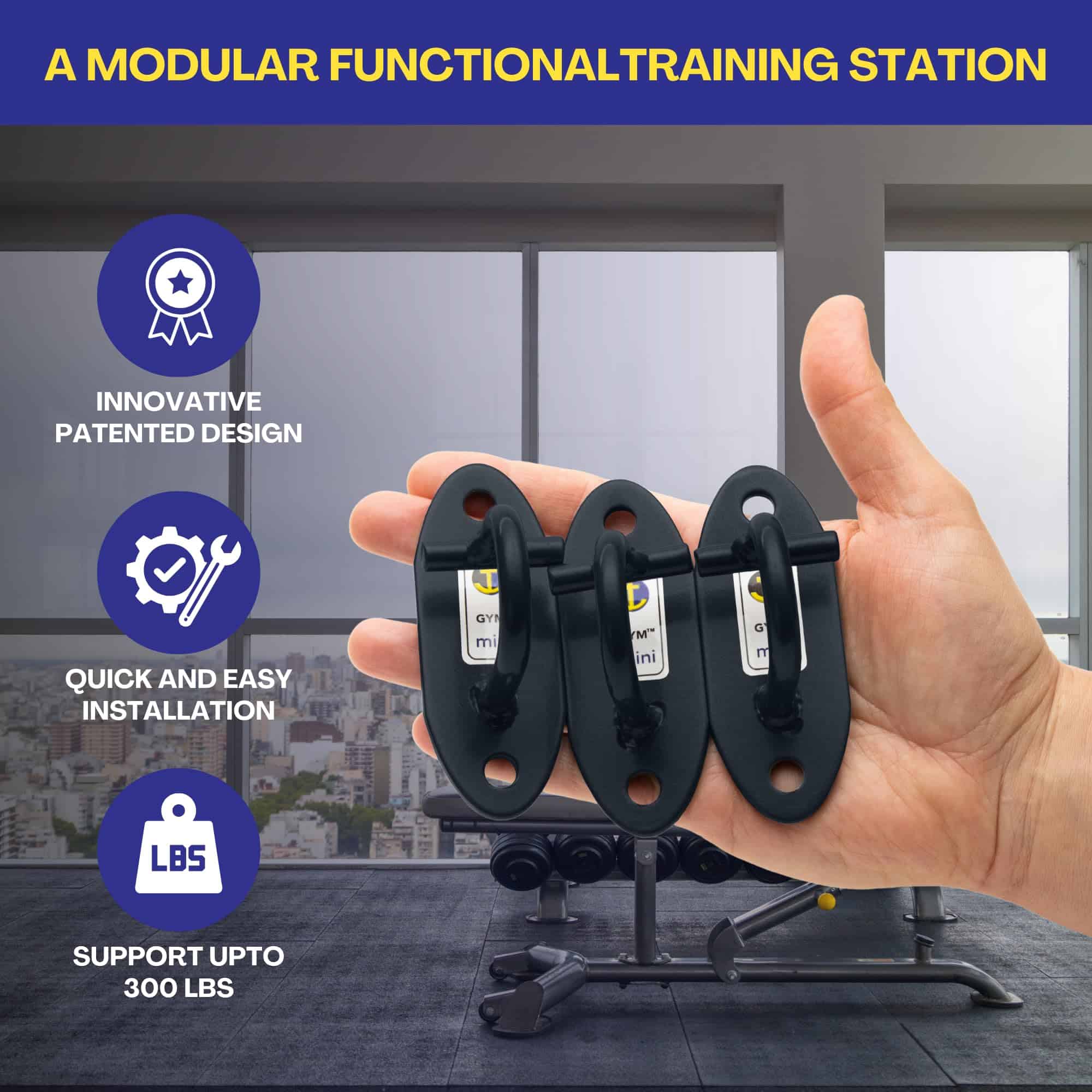 Anchor Gym Mini H1 (Set de 3) - Soporte de Pared para - Imagen 6