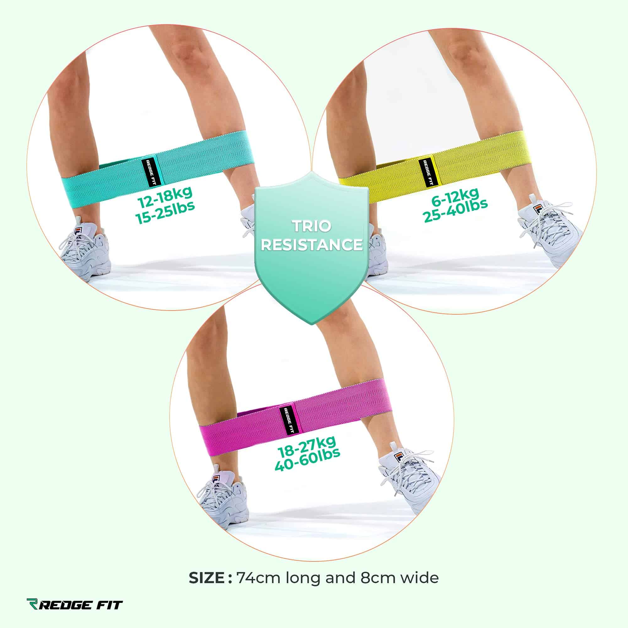 Conjunto de Bandas de Resistencia de Tela Redge Fit I - Imagen 6