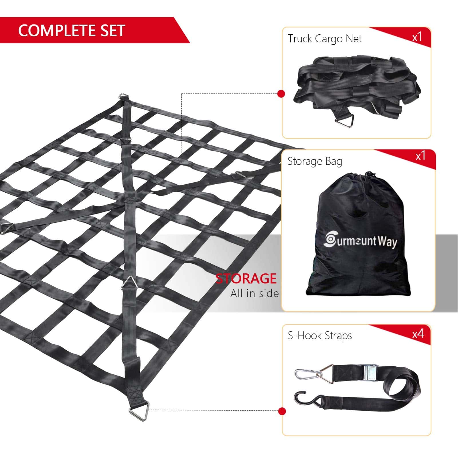 Red de carga Surmountway para cama de camión pickup (66" x - Imagen 7