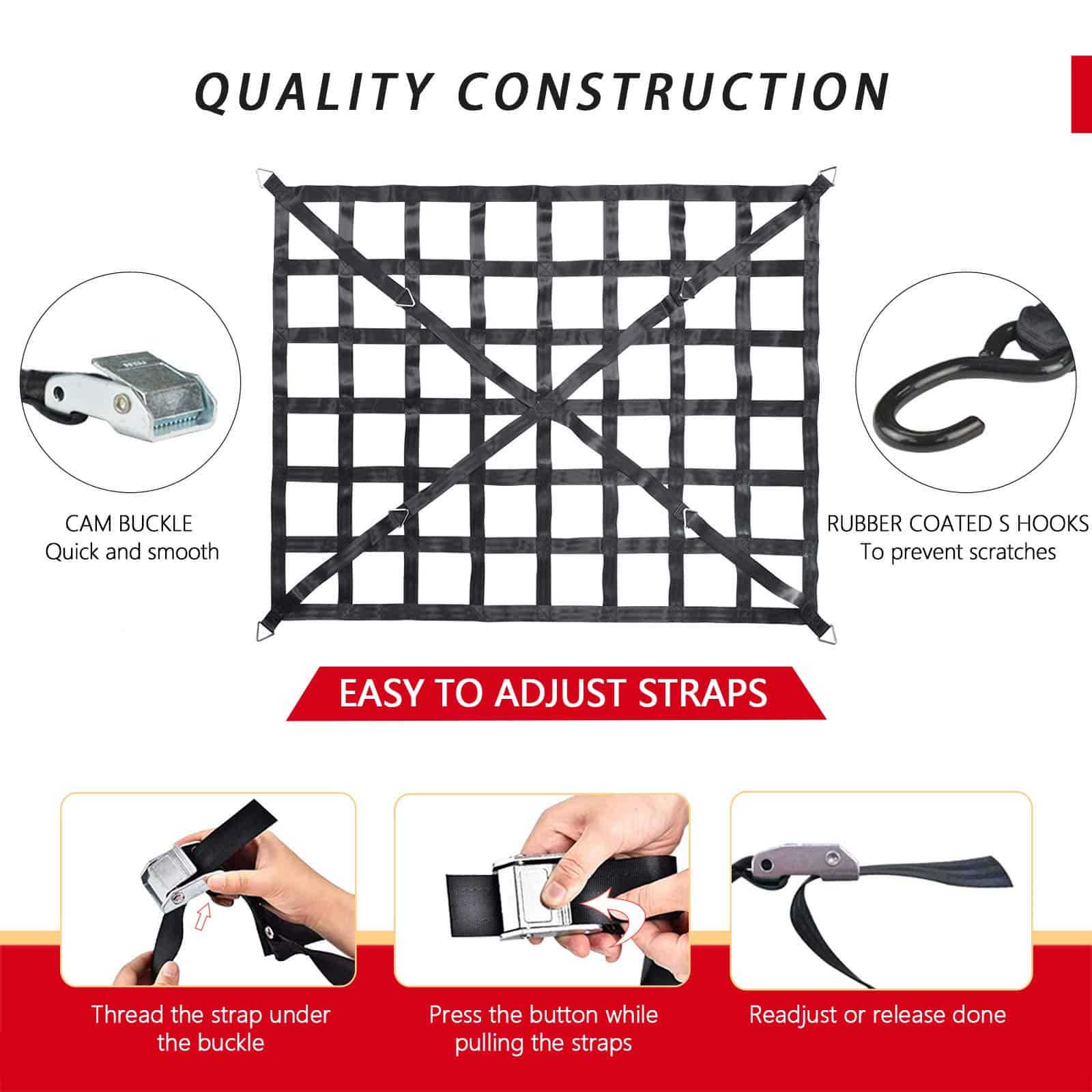 Red de carga Surmountway para cama de camión pickup (66" x - Imagen 5