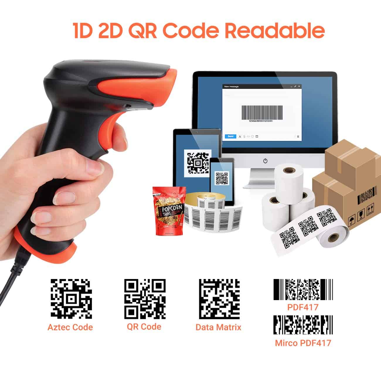 Escáner de Código de Barras 2D QR Inalámbrico Tera Pro 3 en - Imagen 4