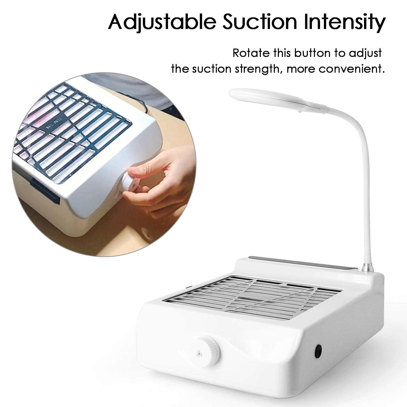 Colector de polvo para uñas con lámpara, bajo ruido, - Imagen 5