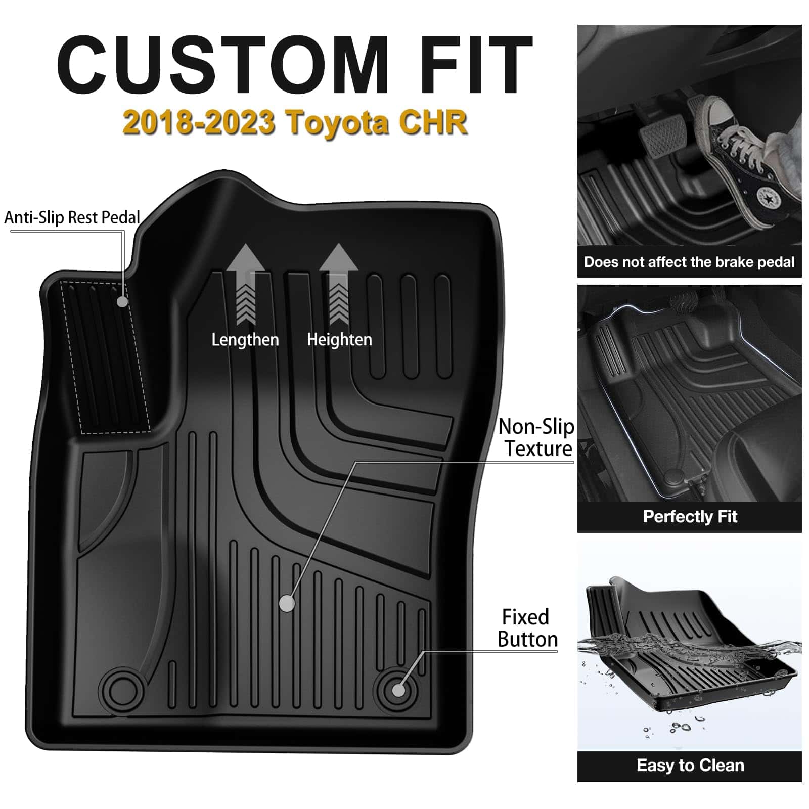 Tapetes de automóvil para Toyota C-HR 2018-2024 CHR, - Imagen 4