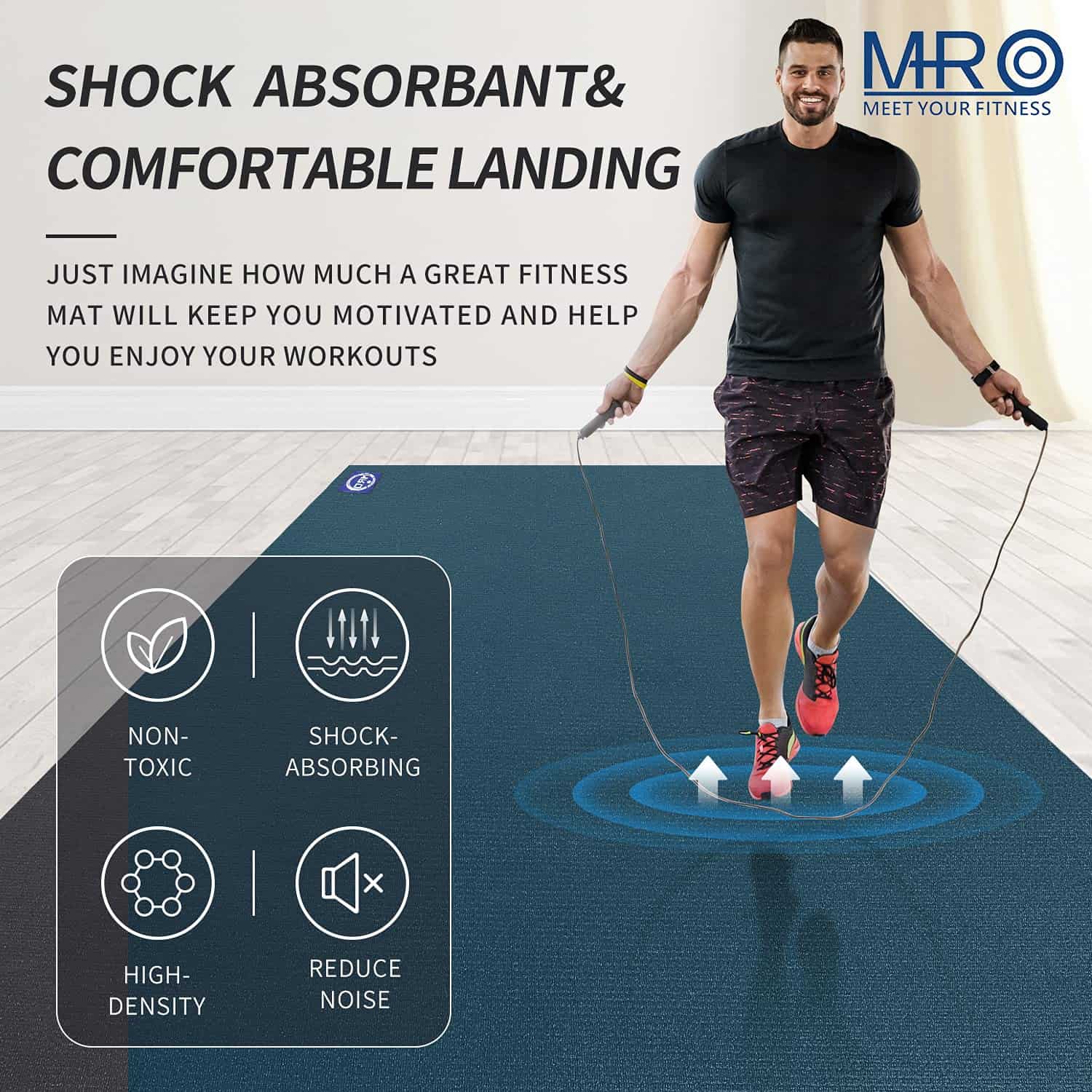 Tapete de Ejercicio Extra Grande MRO para -Azul - Imagen 5