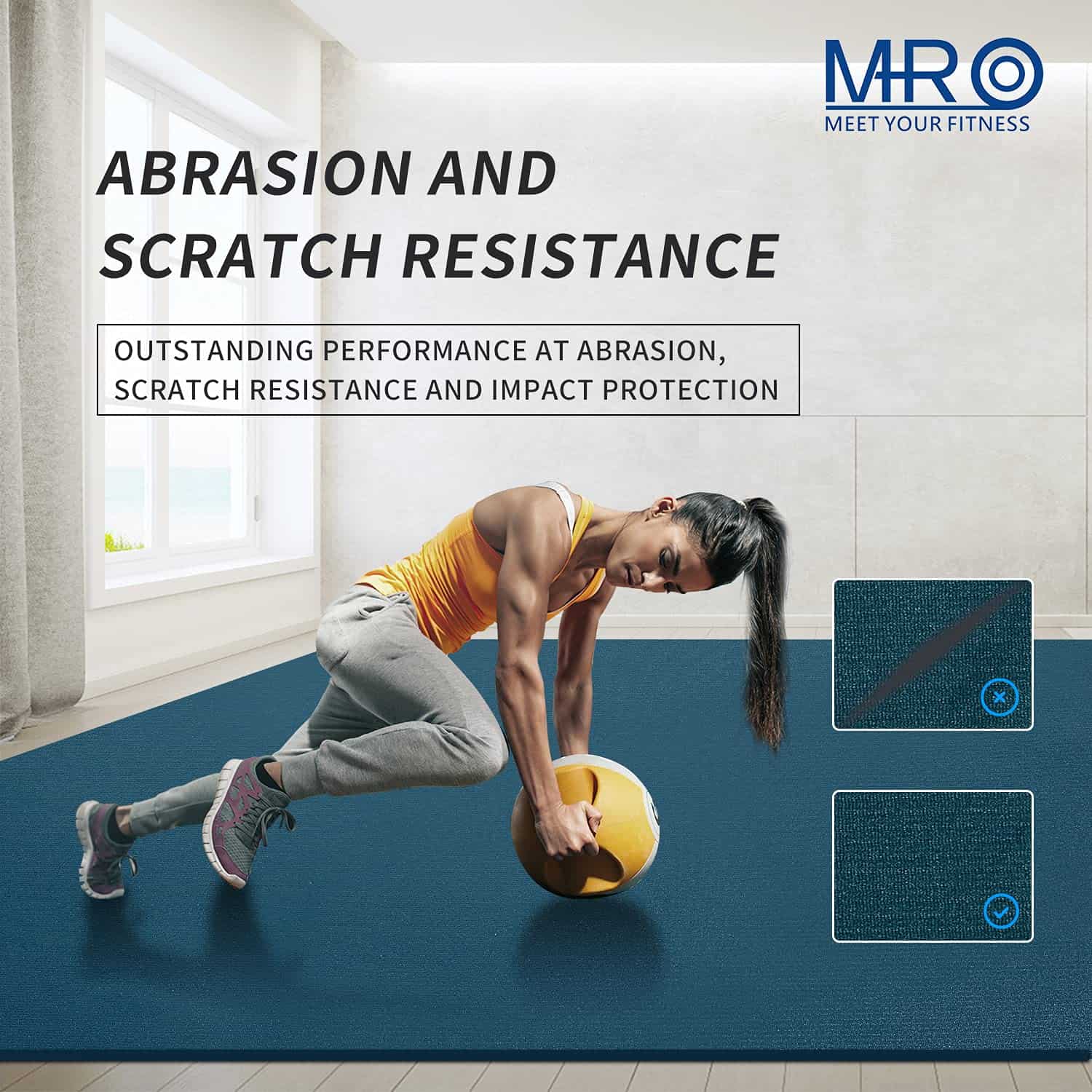 Tapete de Ejercicio Extra Grande MRO para -Azul - Imagen 6