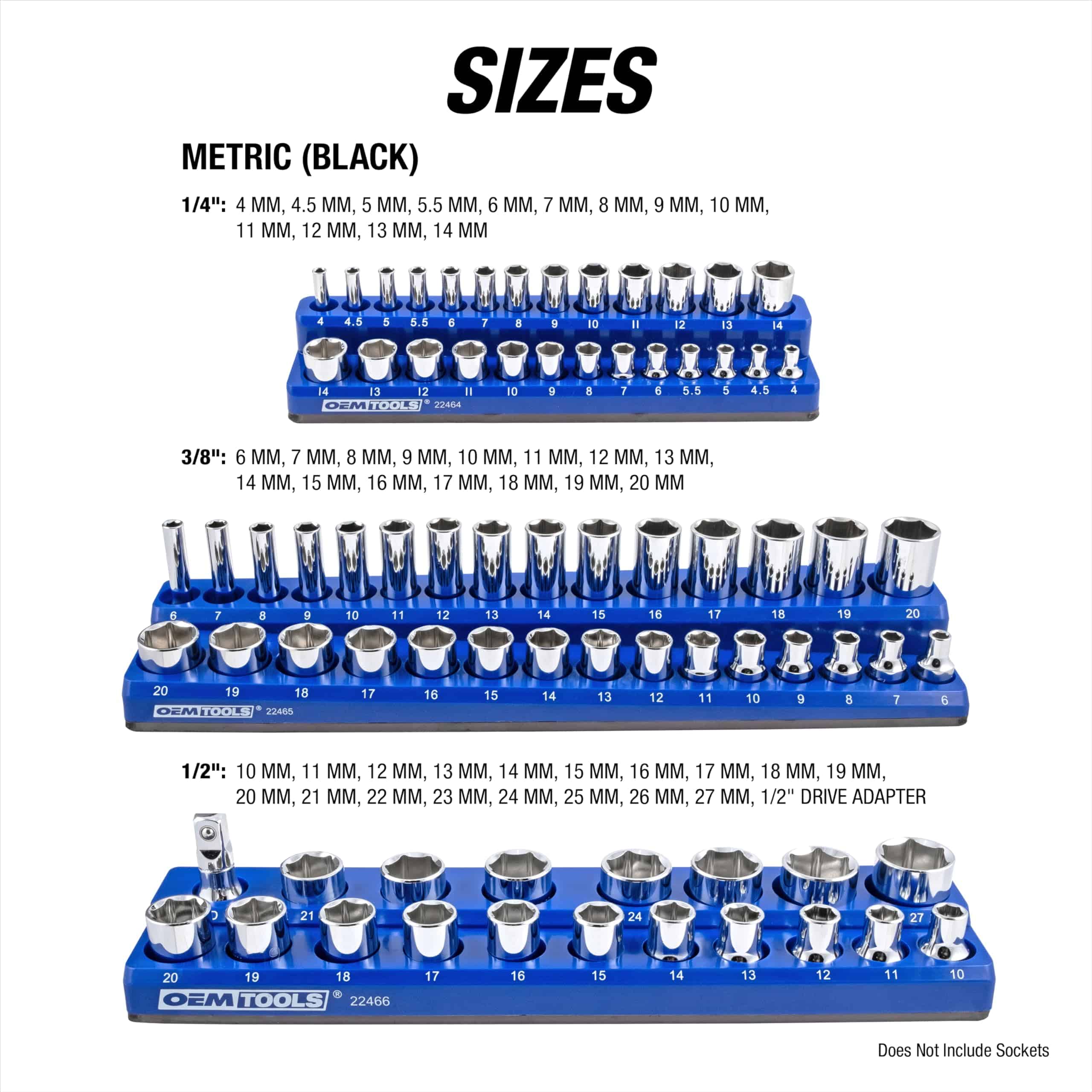 Juego de 3 bandejas magnéticas de enchufes métricos - Imagen 4