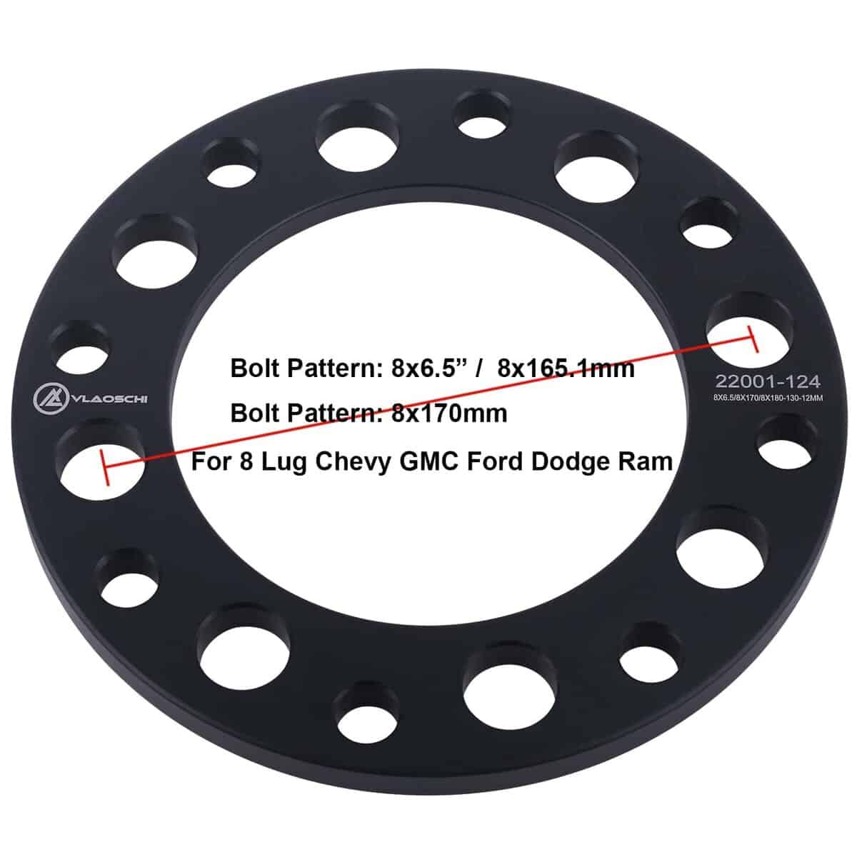 Espaciadores de rueda negros VLAOSCHI 8x6.5 8x165.1 8x170 - Imagen 5