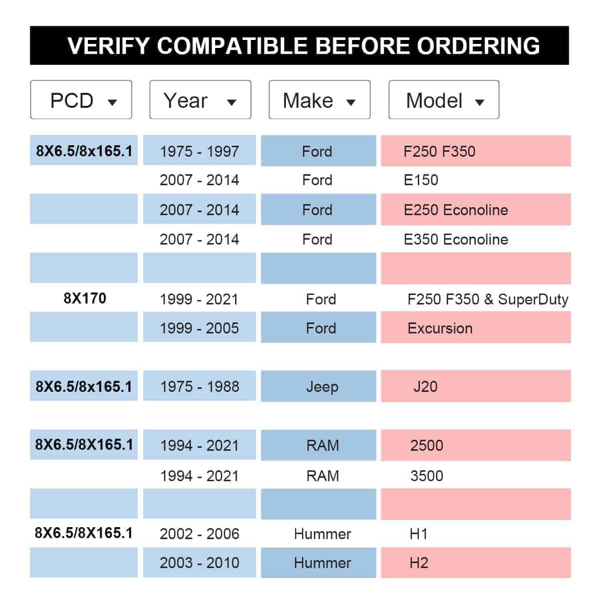 Espaciadores de rueda negros VLAOSCHI 8x6.5 8x165.1 8x170 - Imagen 10