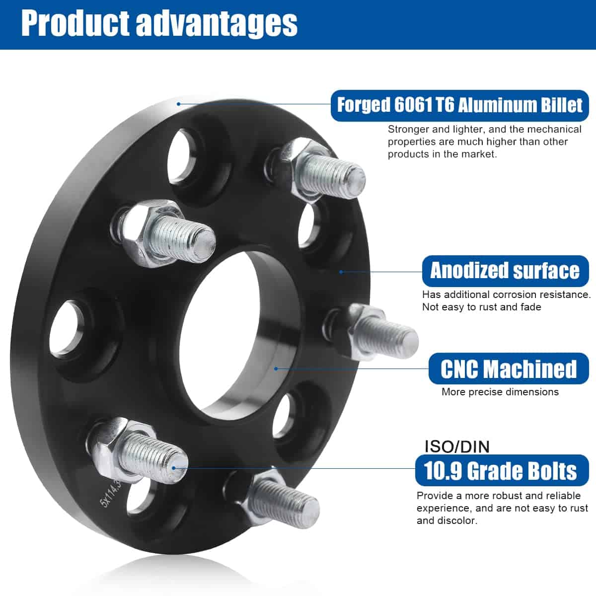 Espaciadores Hubcentric GAsupply 5x114.3, Compatible con - Imagen 5
