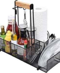 OMAIA BBQ and Grill Caddy con Soporte para Papel de Cocina,