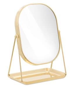 Espejo de tocador Navaris con bandeja - Espejo -Oro Rosa