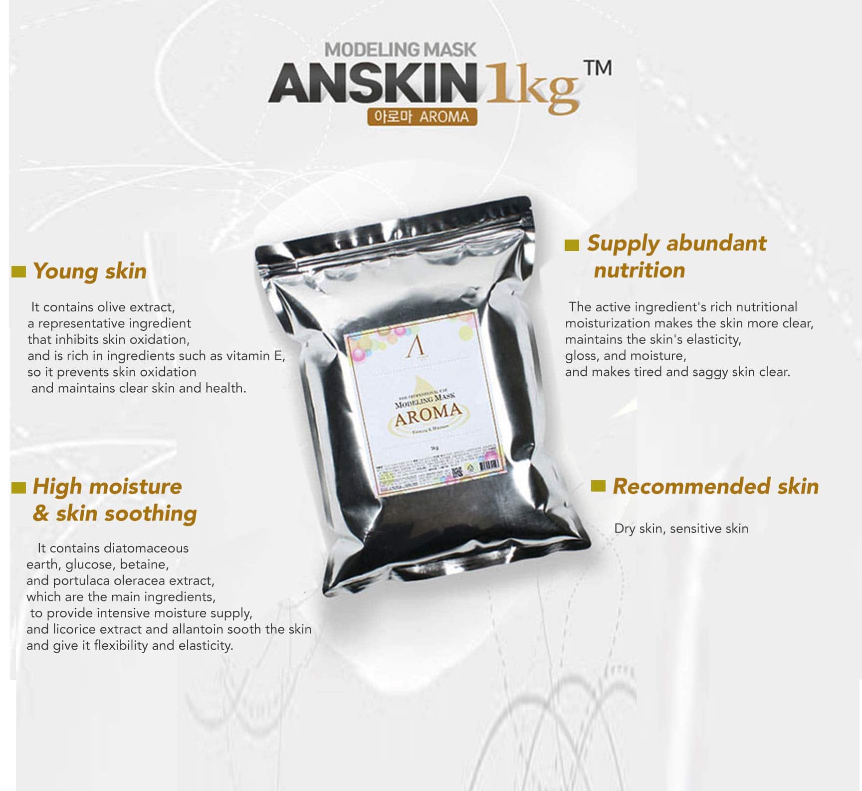 Anskin 2500ml Modeling Mask Powder Pack Aroma para Anti - Imagen 3