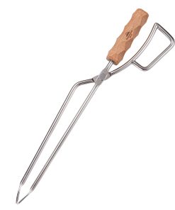 Pinzas para leña de chimenea de acero inoxidable