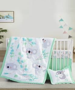 Juego de Cama de 4 Piezas para Cuna Little Grape Land,