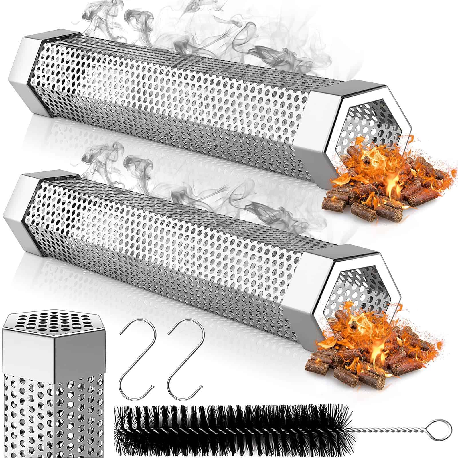Tubo Ahumador de Pellets en Forma de Hexágono de 12