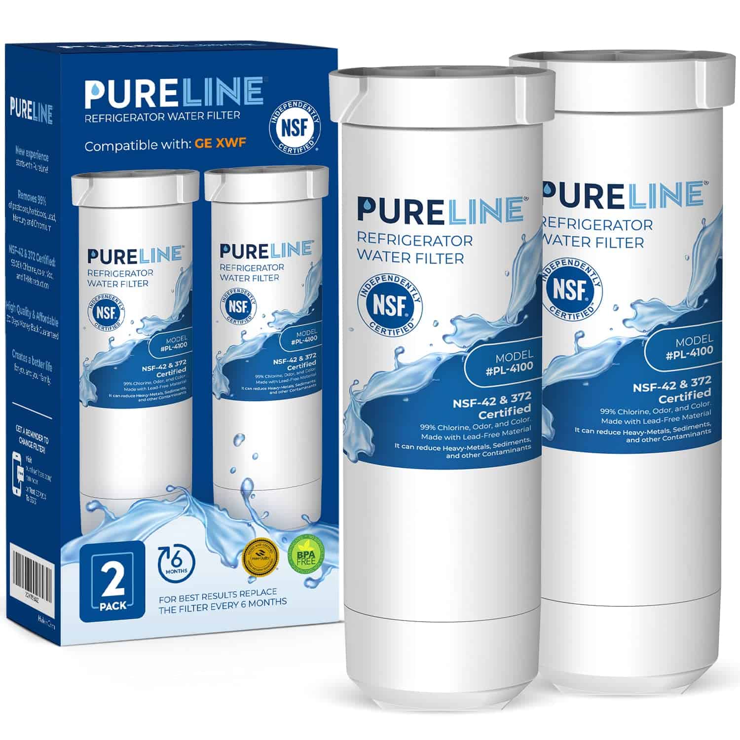 Filtro de agua para refrigerador Pureline XWF, Reemplazo