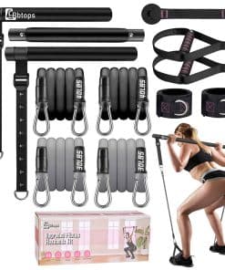 Kit de Barra de Pilates con Bandas de -Negro (30lbs, 40lbs)