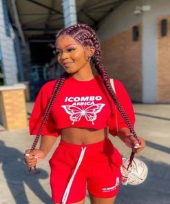 Peluca 24" Trenzas Sintéticas de Encaje Frontal en Negro y