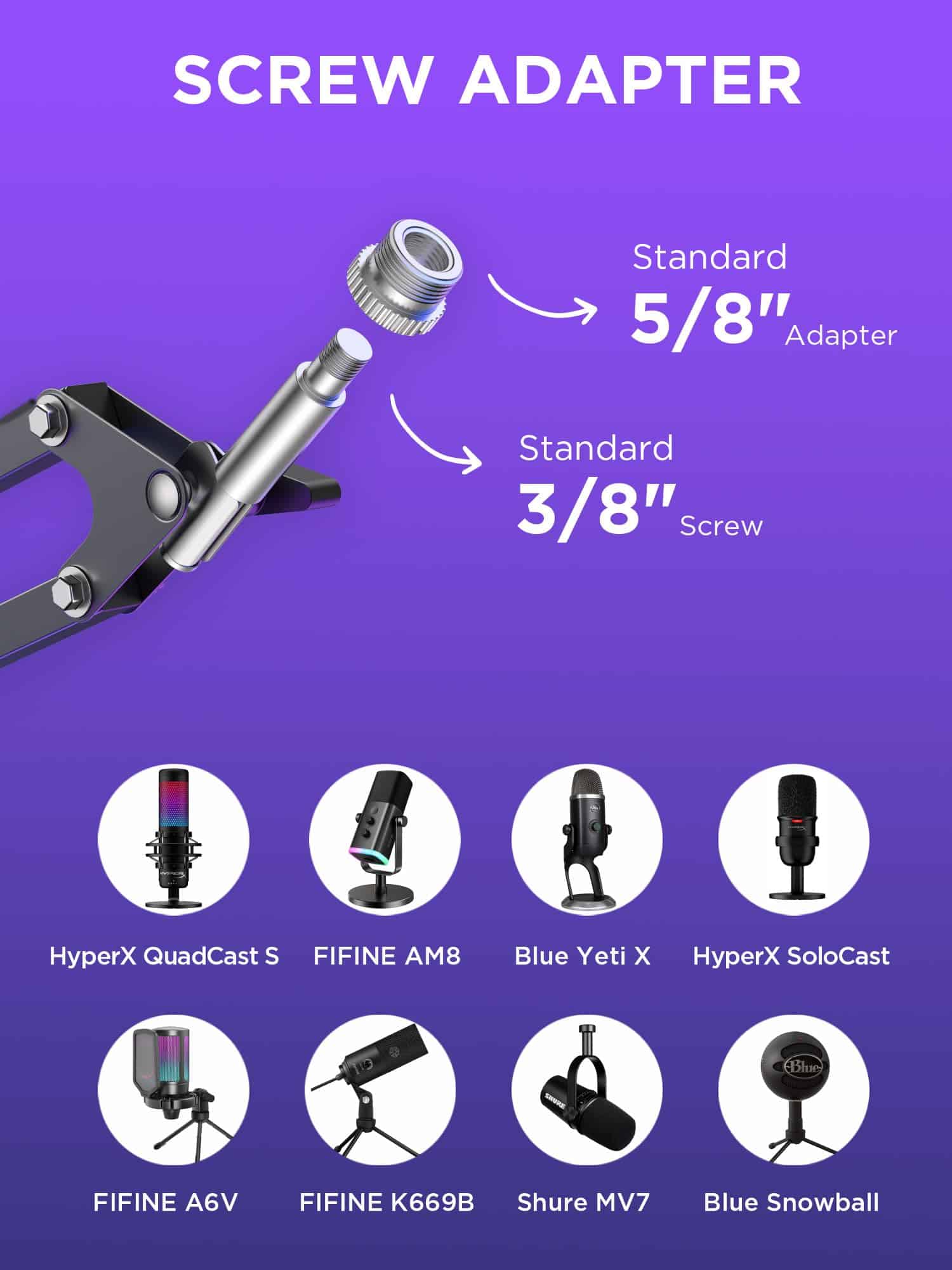 Soporte de Micrófono InnoGear para Blue Snowball y Blue - Imagen 8