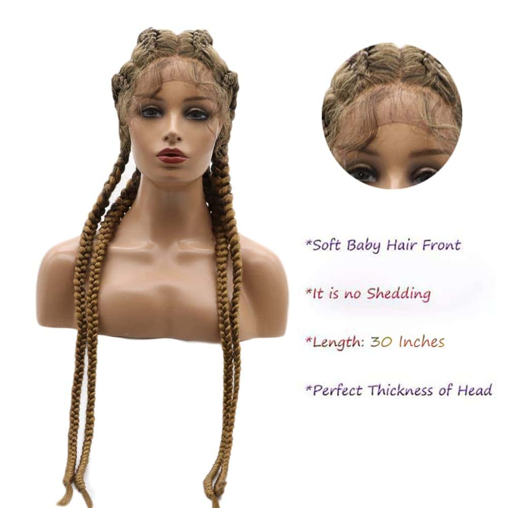 Peluca de Encaje Frontal de Trenza de Giro Mix Brown 4 - Imagen 3