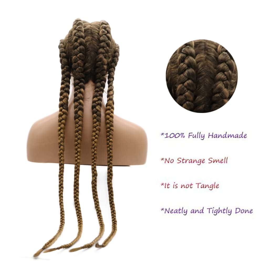 Peluca de Encaje Frontal de Trenza de Giro Mix Brown 4 - Imagen 4