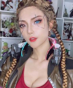 Peluca de Encaje Frontal de Trenza de Giro Mix Brown 4