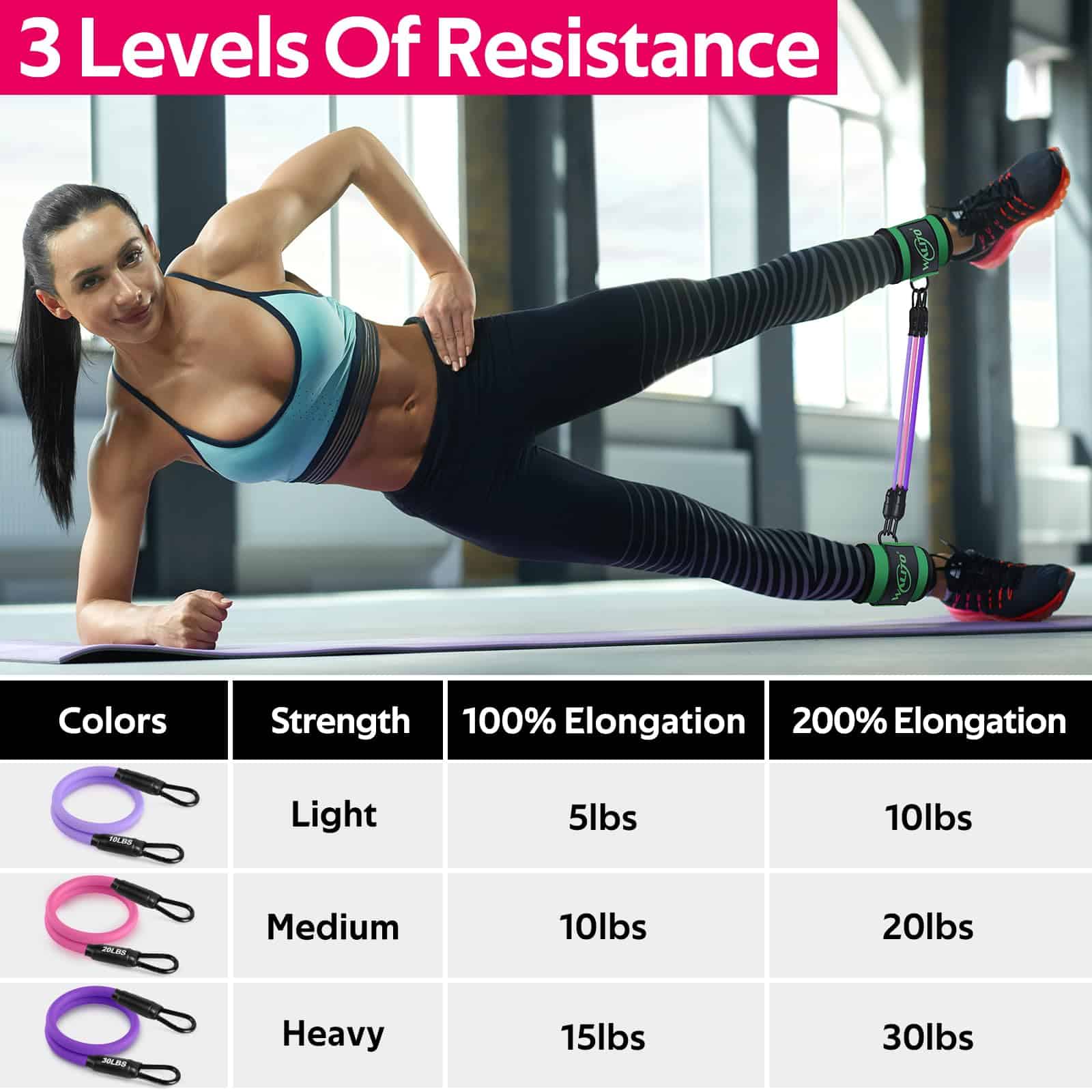 Bandas de resistencia para tobillos -Verde - Imagen 4