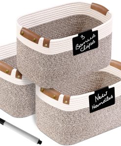 Cestas de Cuerda de Algodón CHAT BLANC para -Blanco Crema y