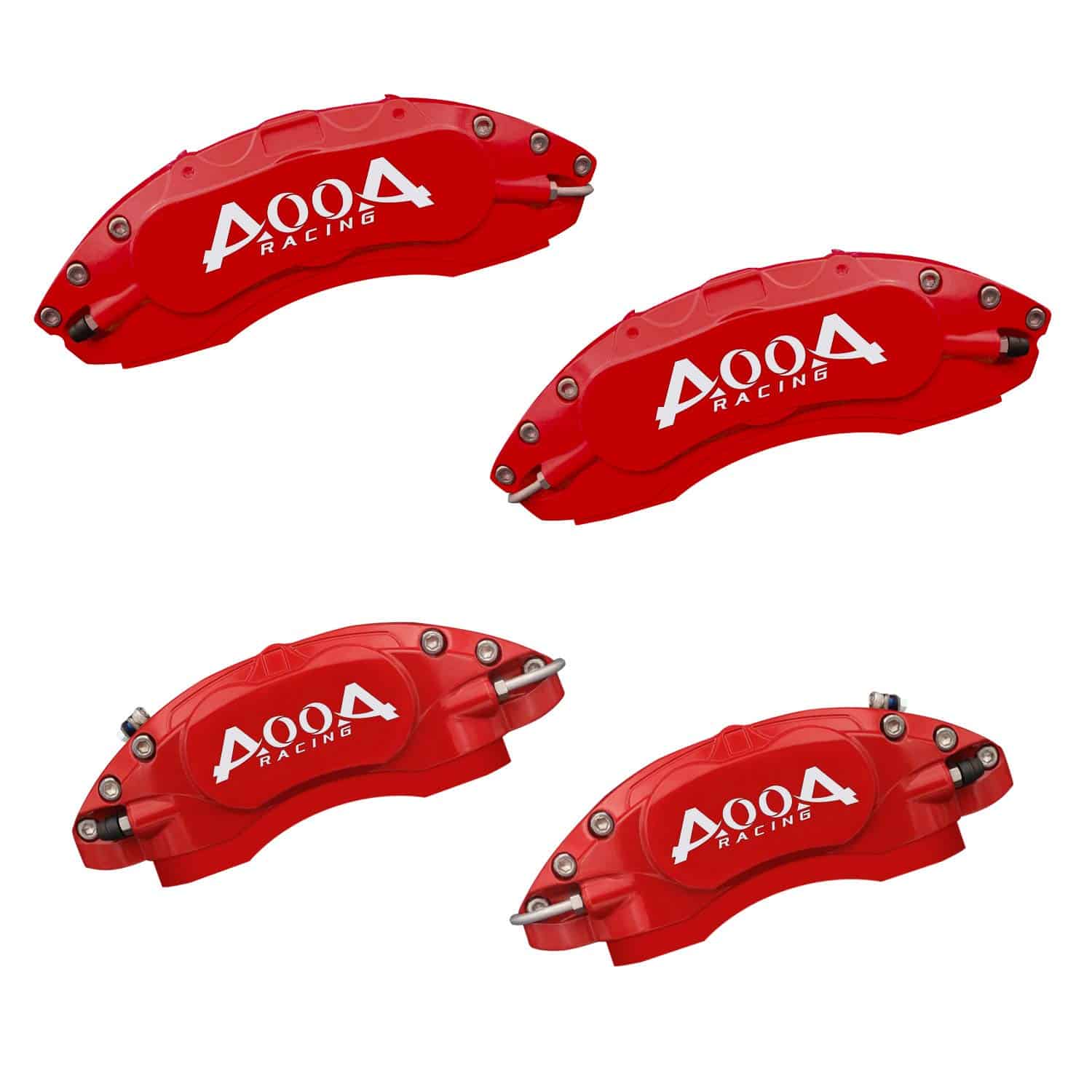 Cubiertas de pinza de freno roja con caracteres blancos