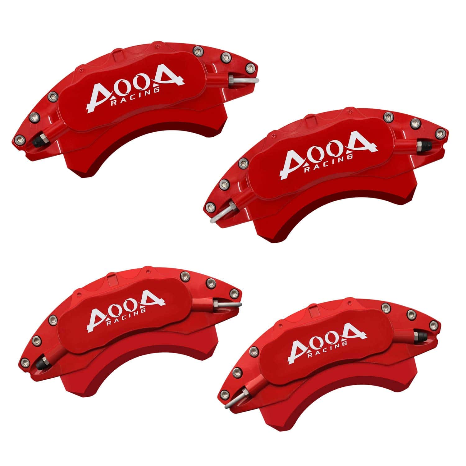 Cubiertas de pinza de freno rojas con caracteres blancos