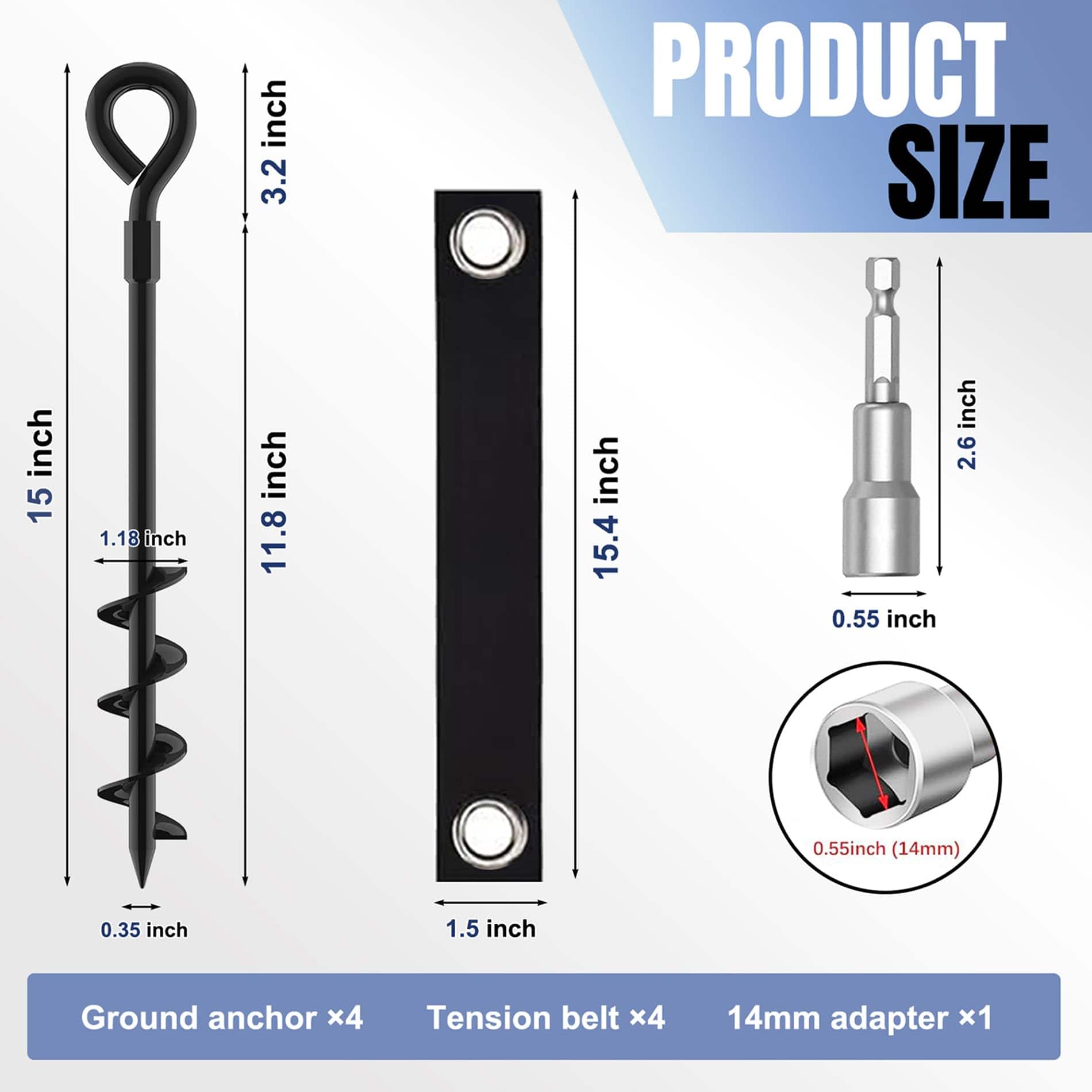 Estacas de trampolín Eurmax USA para carpas, kit de anclaje - Imagen 5