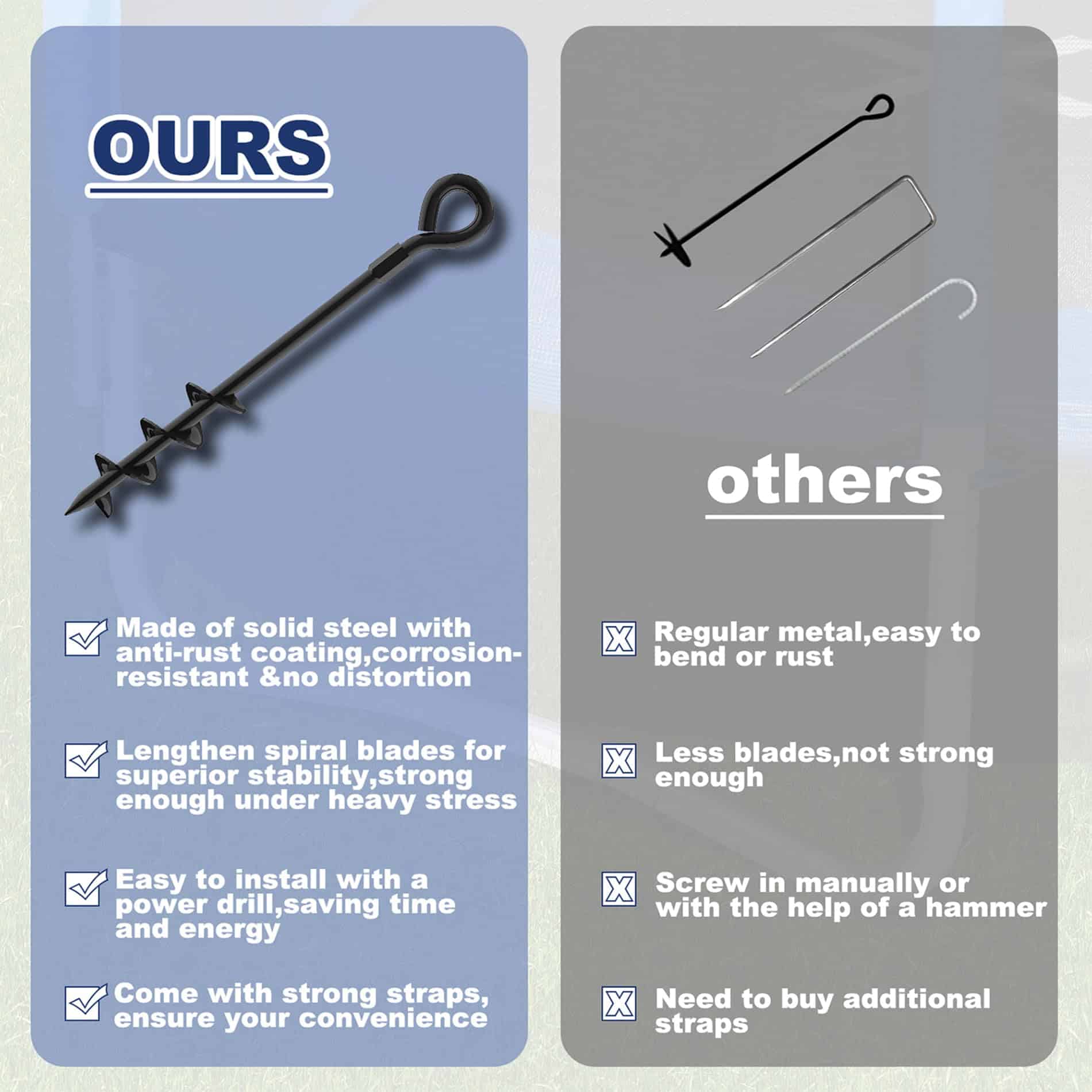 Estacas de trampolín Eurmax USA para carpas, kit de anclaje - Imagen 4